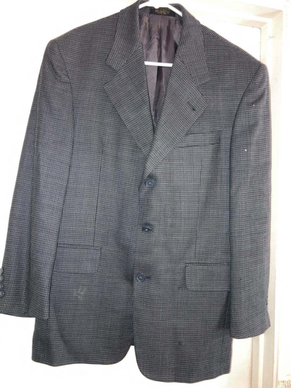 Men's Charcoal Houndstooth Blazer - Classic Tailored Sport Coat